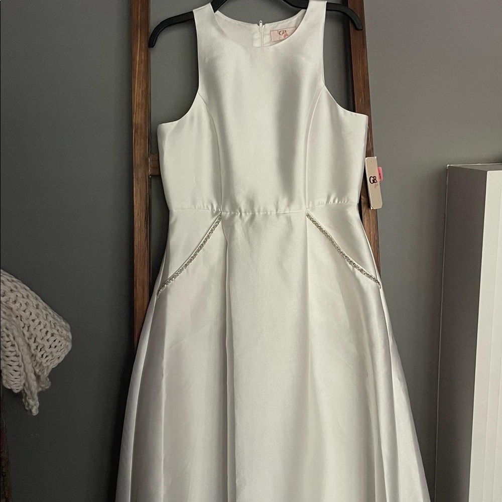 Girls formal off white dress.